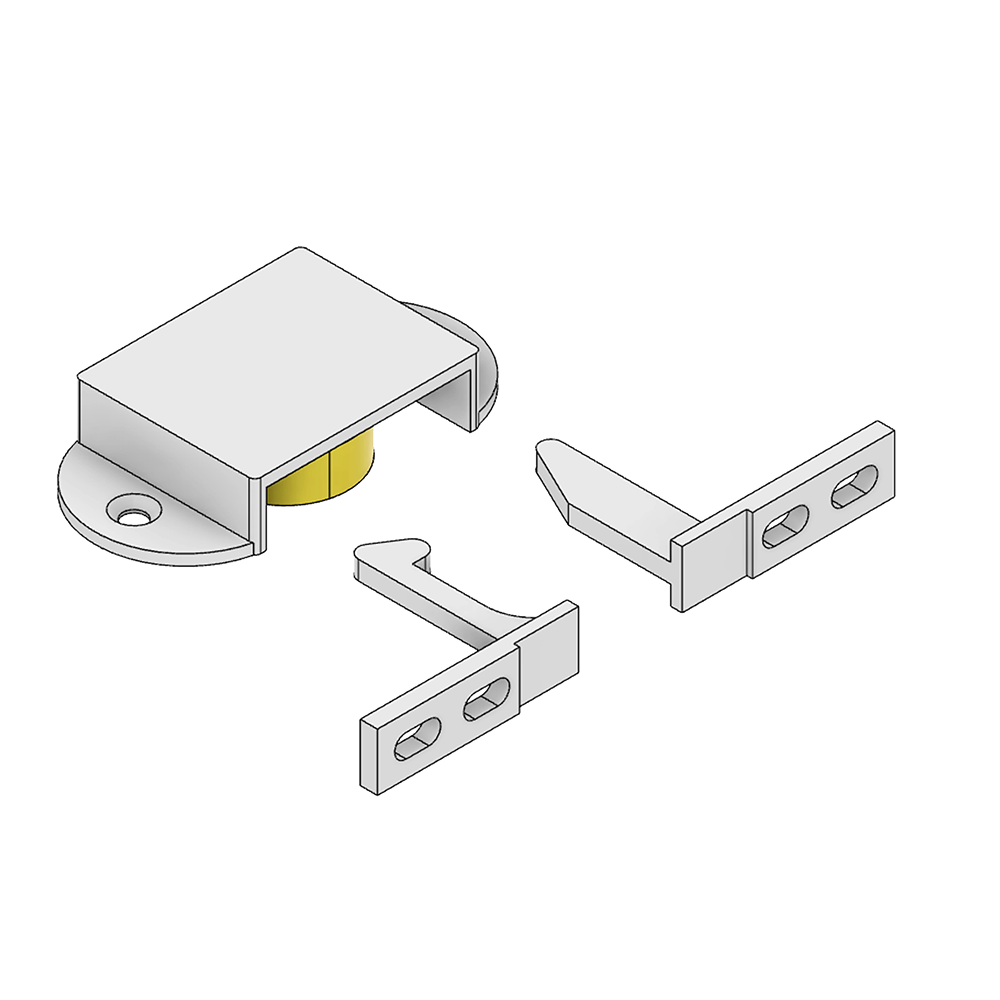 52-300-0 MODULAR SOLUTIONS DOUBLE DOOR CATCH<BR>40MM X 50.8MM X 65MM ANODIZED ALUMINUM